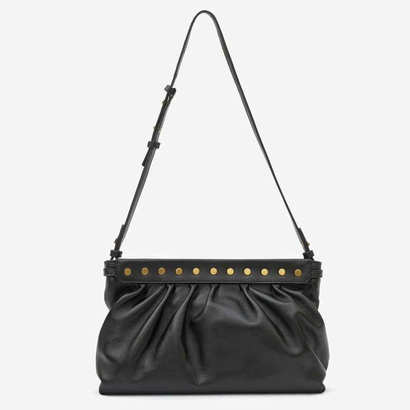 ISABEL MARANT LUZ MEDIUM LEATHER POUCH IN BLACK