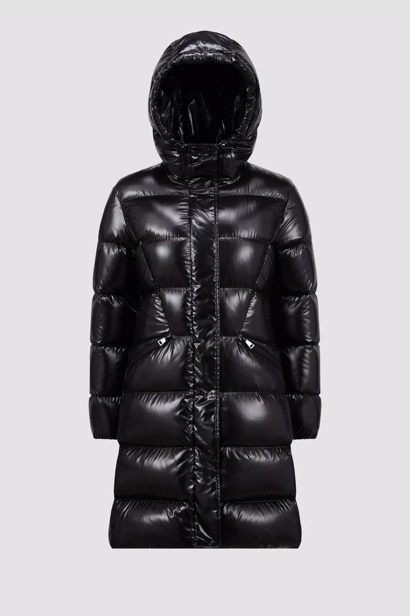 MONCLER BELLEVUE LONG BLACK COAT