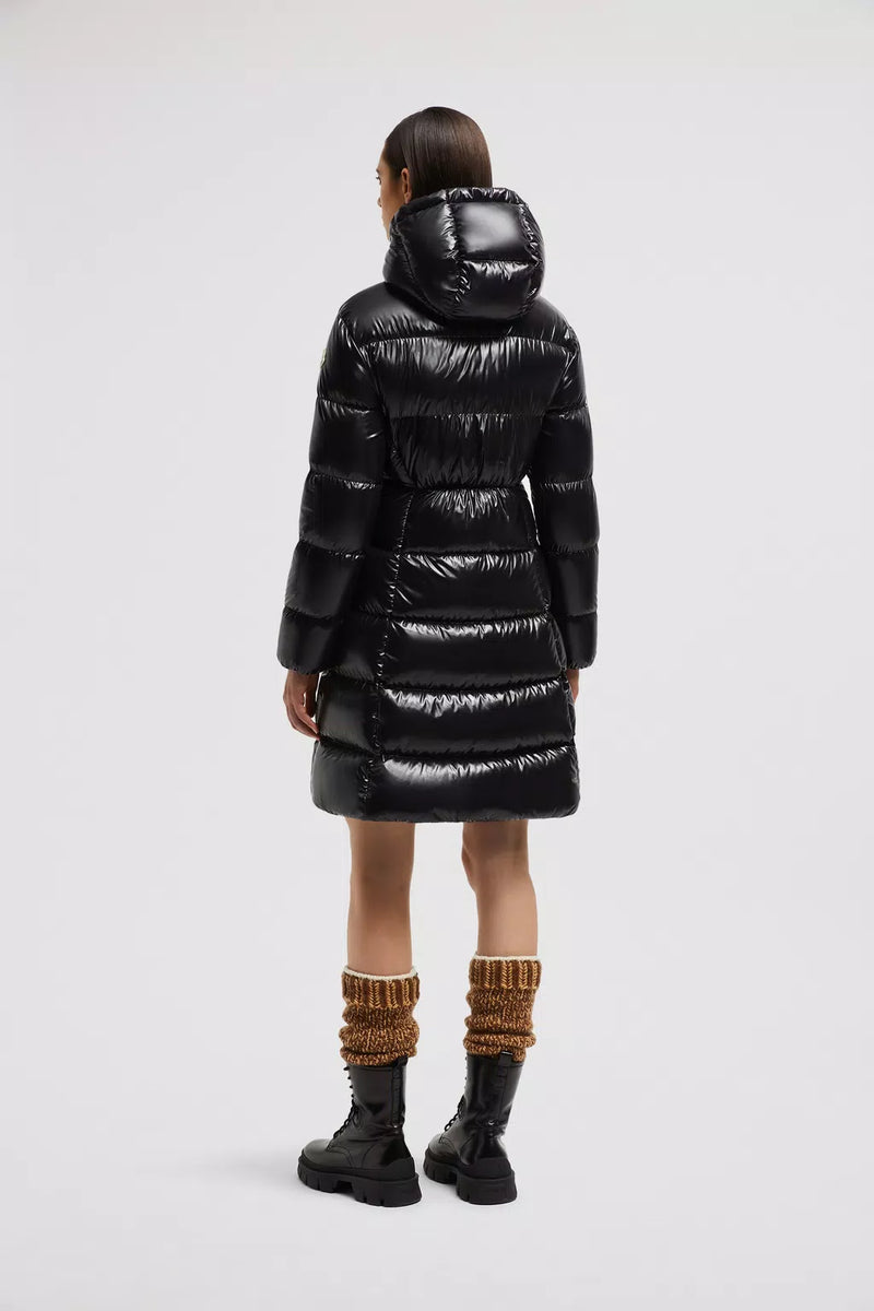 MONCLER BELLEVUE LONG BLACK COAT