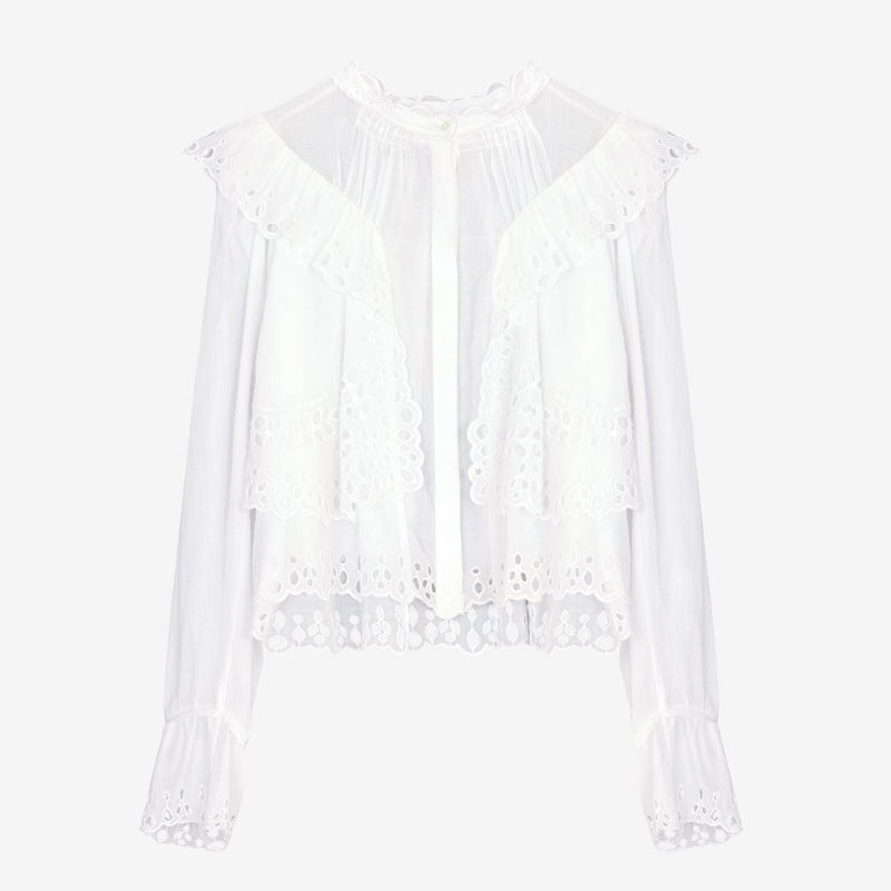ISABEL MARANT ÉTOILE KELMON COTTON TOP IN WHITE