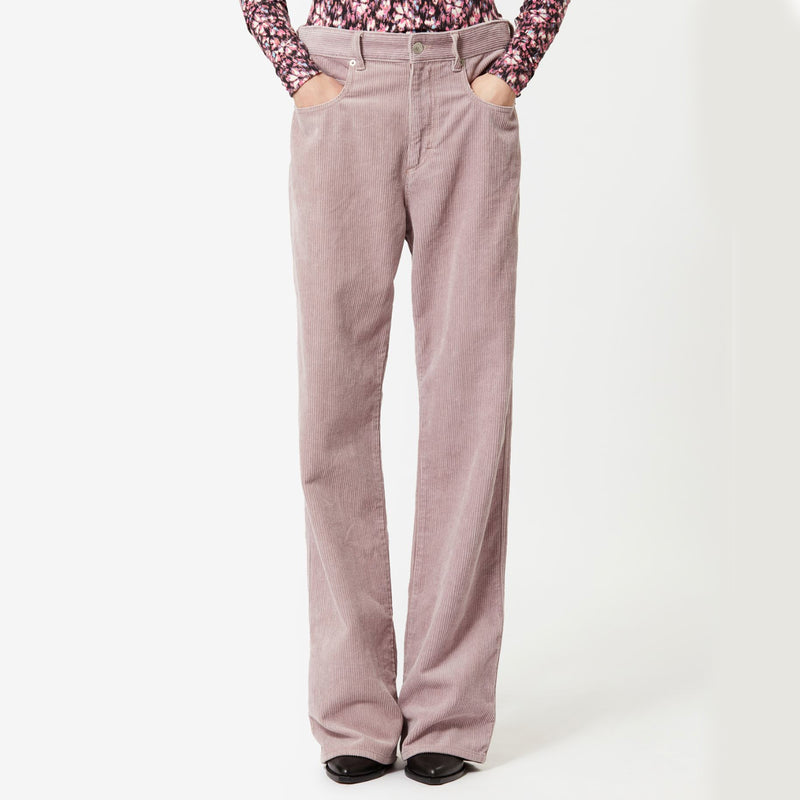 ISABEL MARANT ÉTOILE RWAN COTTON TROUSERS IN LILAC