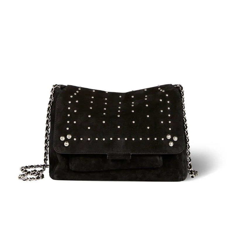 JEROME DREYFUSS LULU BAG (MEDIUM) IN BLACK SUEDE SILVER – Samui Cork