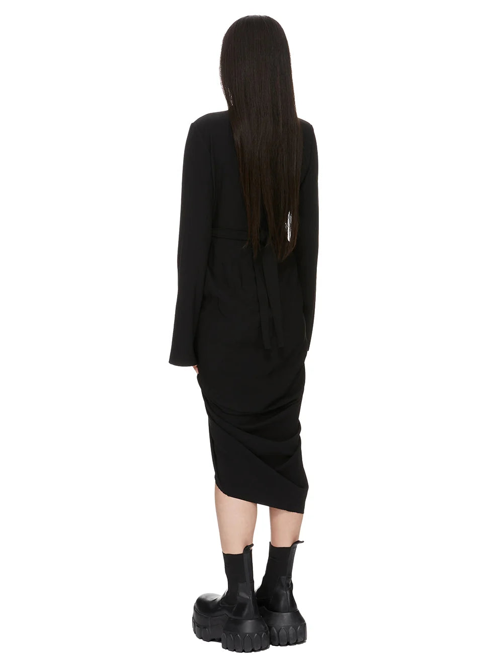 RICK OWENS BLACK WRAP DRESS