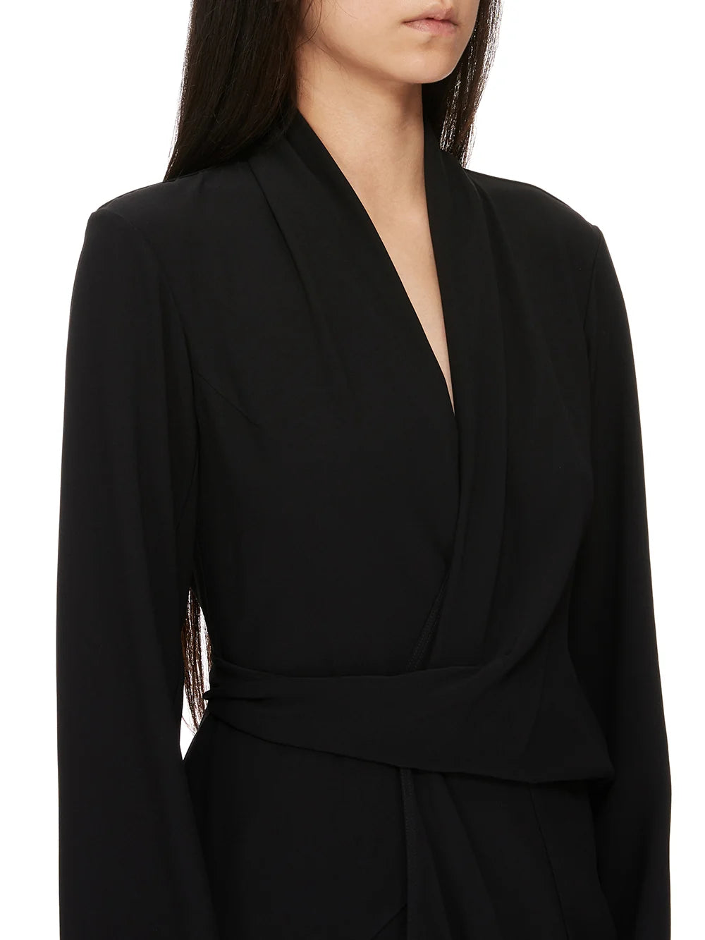 RICK OWENS BLACK WRAP DRESS