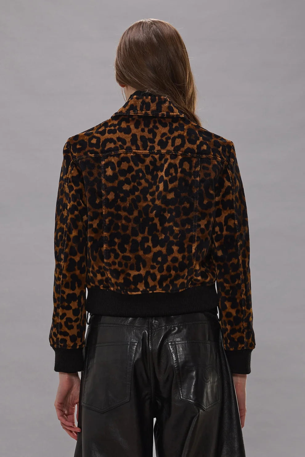 R13 BERLIN JACKET BROWN LEOPARD