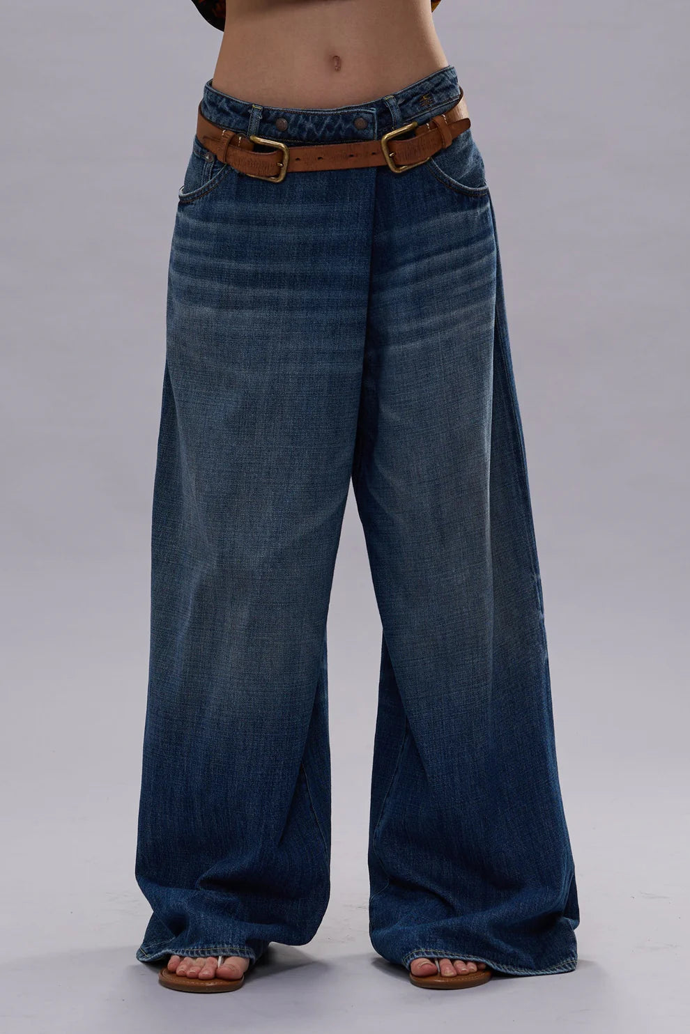 R13 NICO WRAP JEANS RAINEBLUE