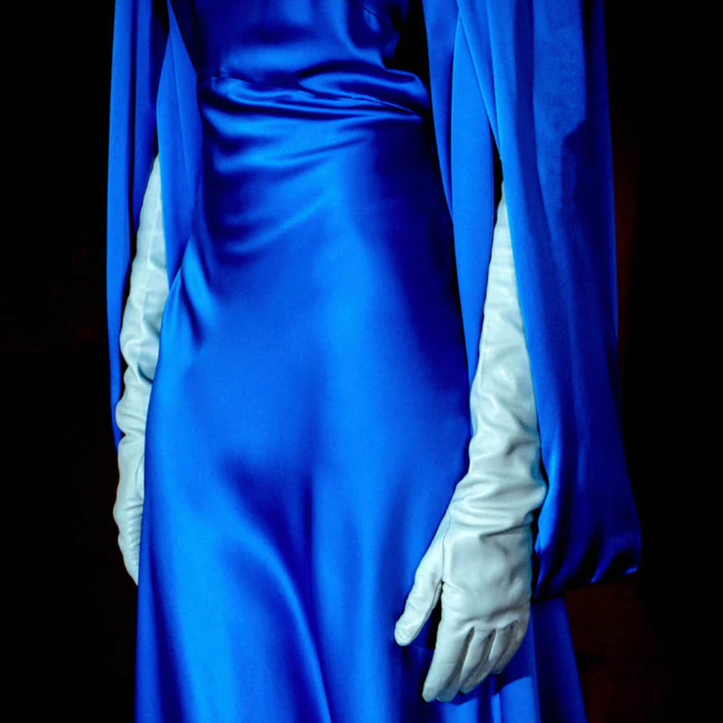 ROKSANDA KODA SILK DRESS IN CYAN BLUE