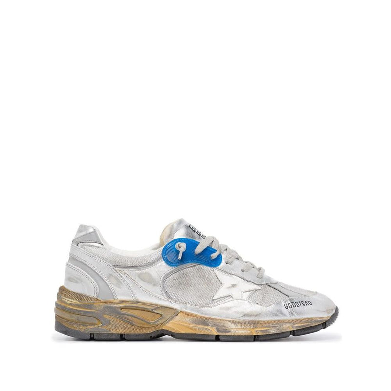 GOLDEN GOOSE RUNNING DAD NET SILVER & WHITE