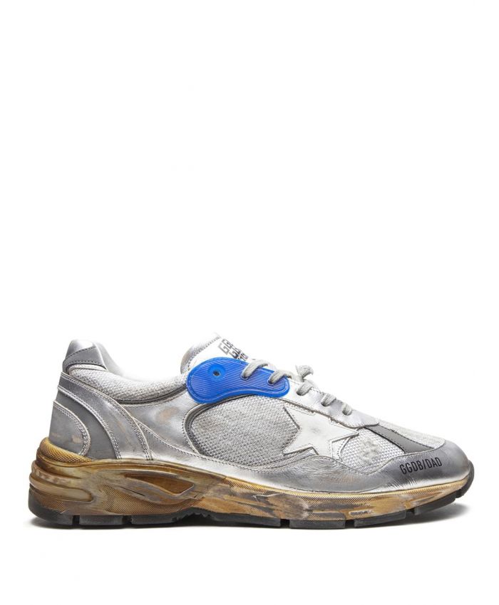 GOLDEN GOOSE RUNNING DAD NET SILVER & WHITE