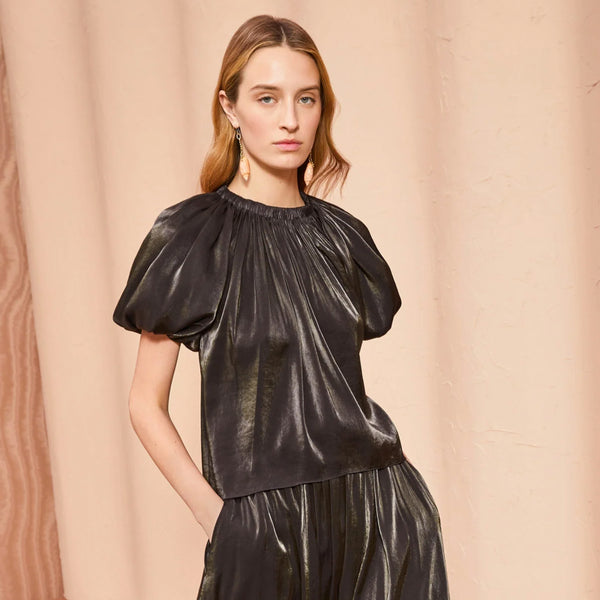 ULLA JOHNSON FLO TOP IN NOIR