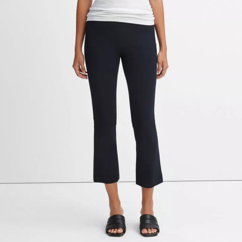 VINCE CROP FLARE TROUSERS IN BLACK