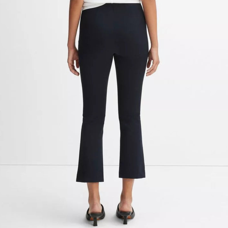VINCE CROP FLARE TROUSERS IN BLACK