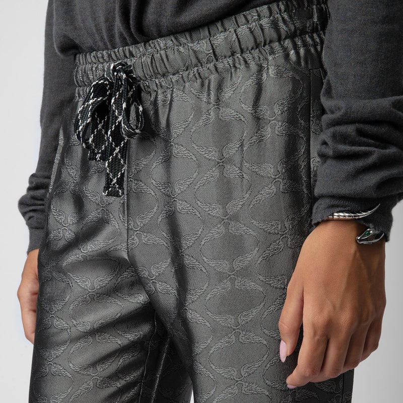 ZADIG & VOLTAIRE POMY JACQAURD TROUSERS IN ANTHRACITE