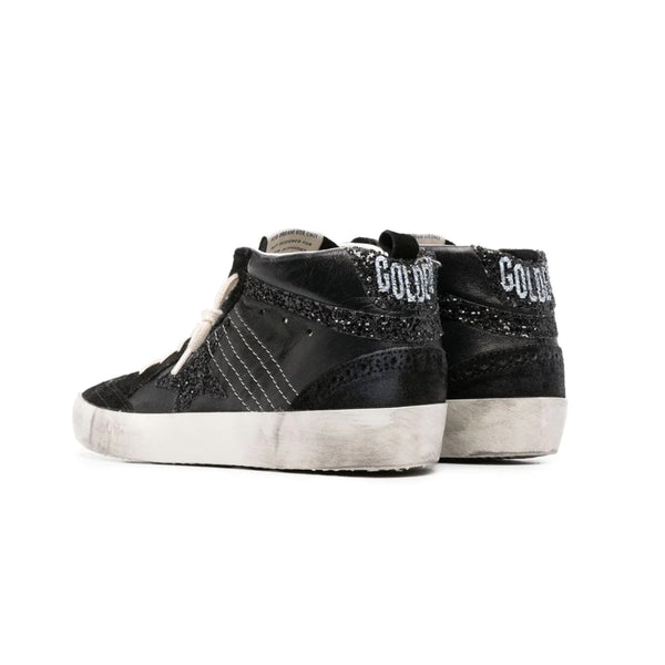 GOLDEN GOOSE MID STAR SUEDE SNEAKERS IN BLACK