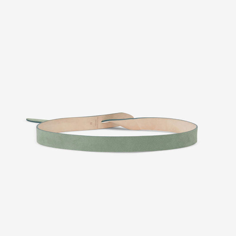 ISABEL MARANT LECCE SUEDE LEATHER BELT IN ALMOND GREEN