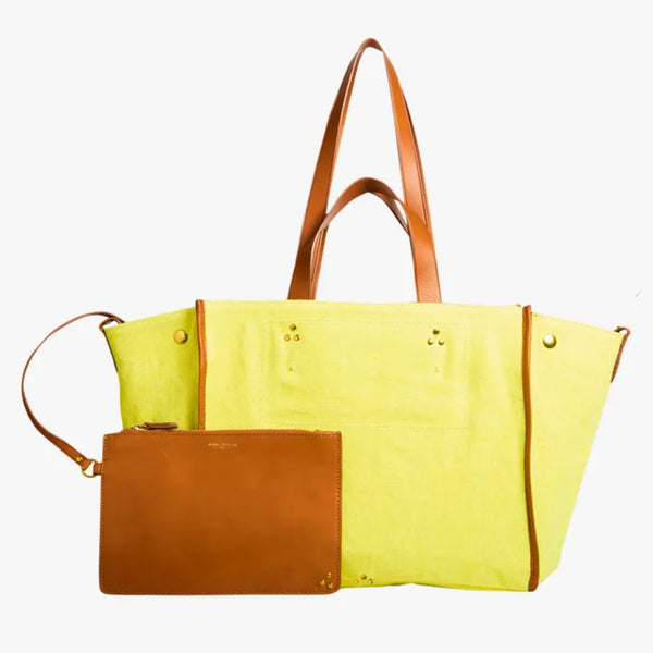 JEROME DREYFUSS LEON LARGE TOTE IN YELLOW