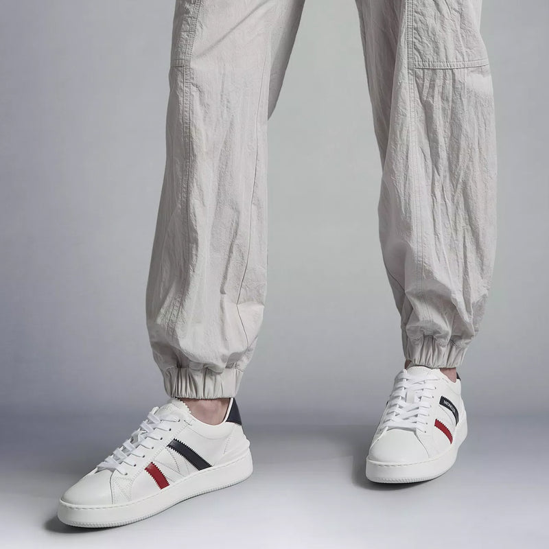 MONCLER MONACO LOW-TOP SNEAKERS IN WHITE